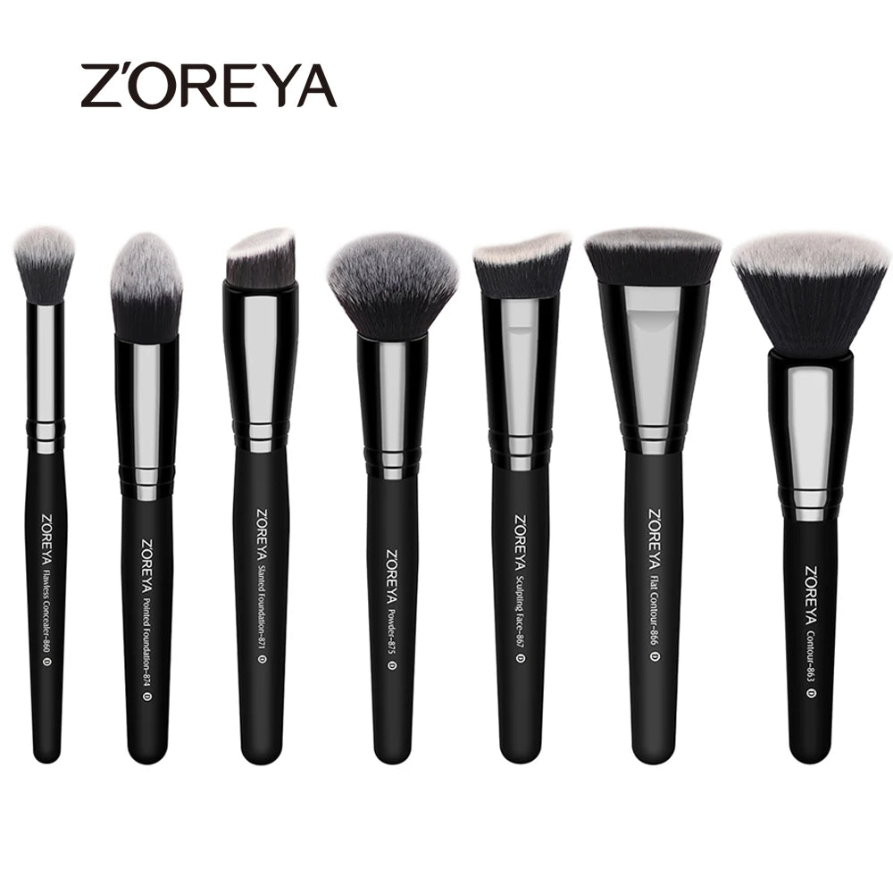 Black Makeup Brushes Set