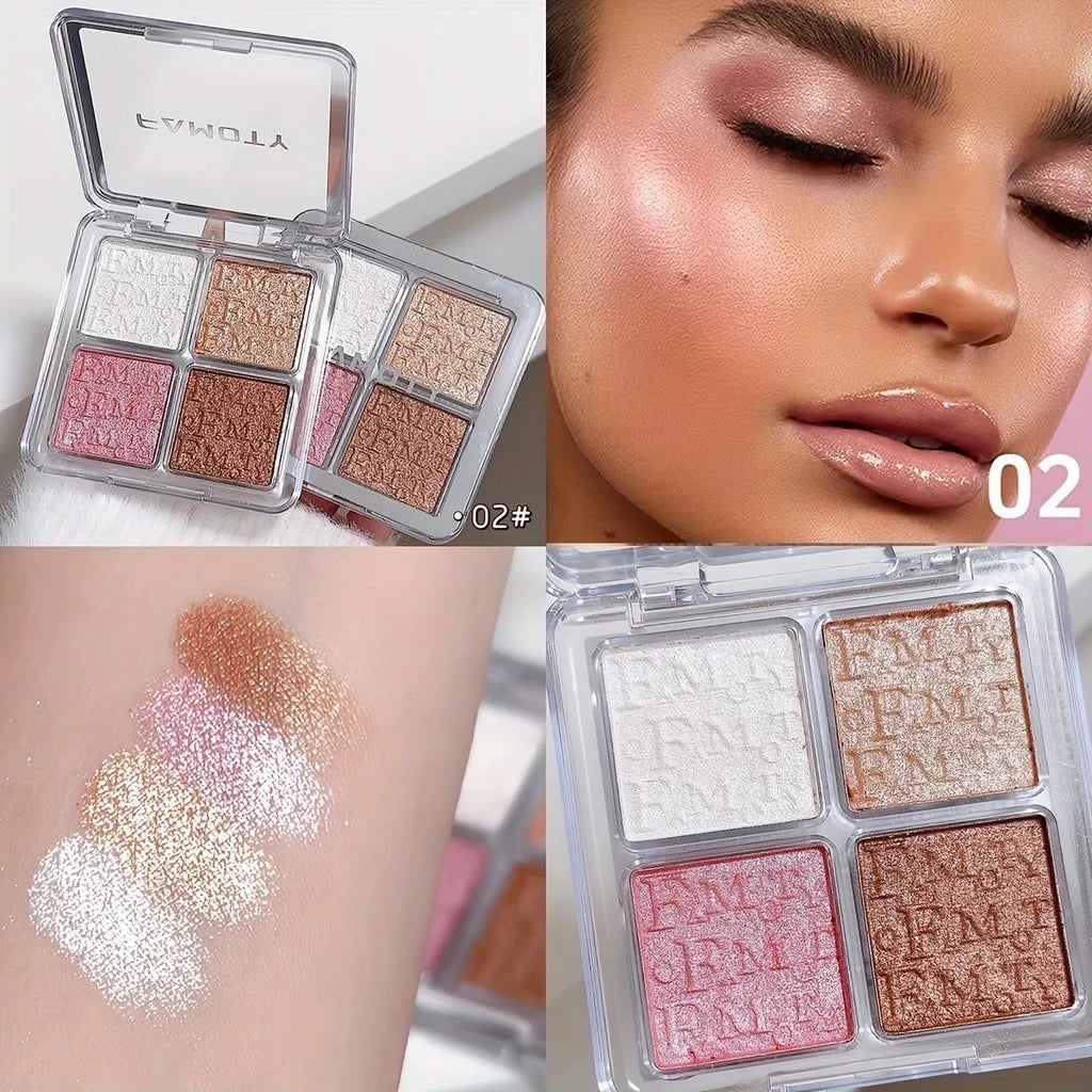 4 Colors Facial Highlighter Palette