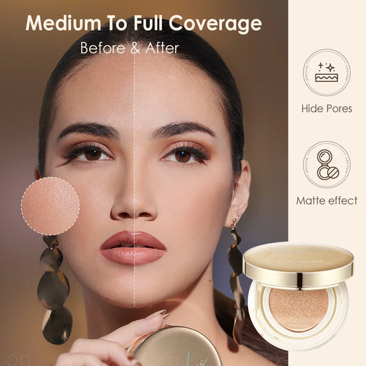 Long Lasting Foundation Cushion Compact With Makeup Puff