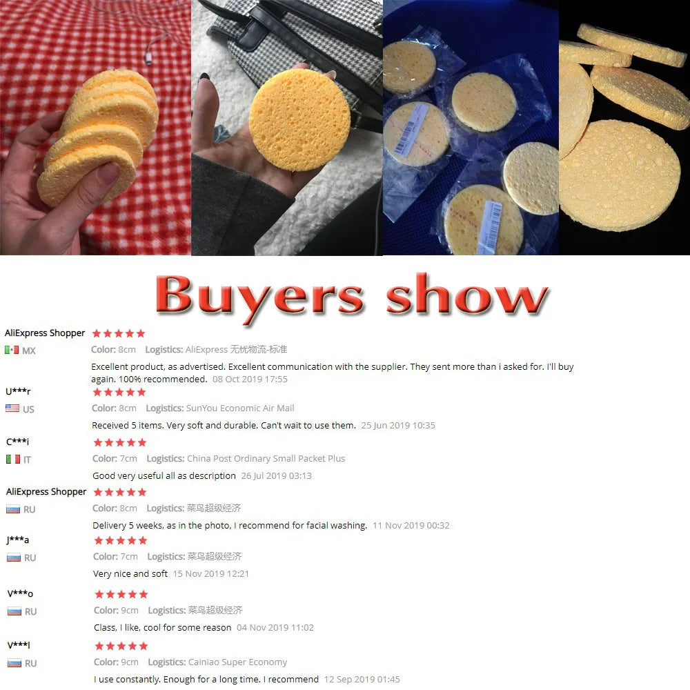 Natural Round Cosmetic Removal Sponge