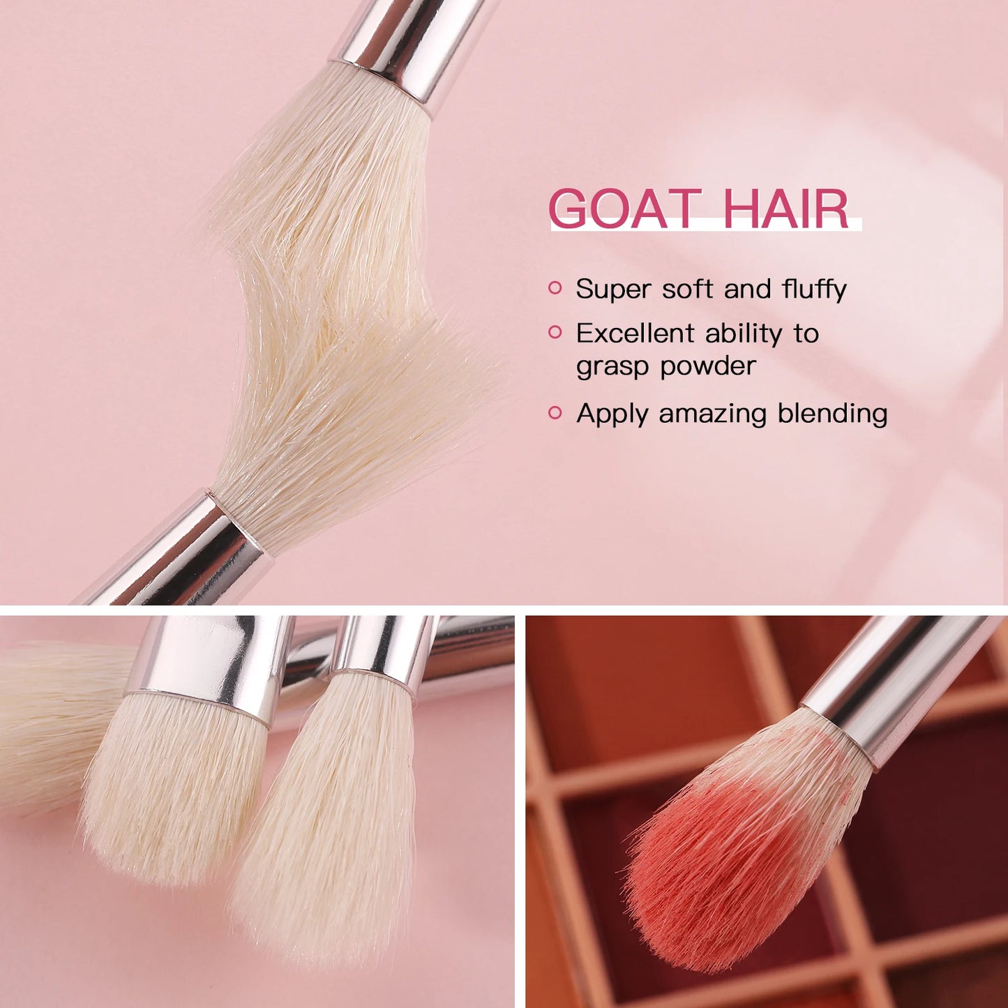 Complete Professional Make Up Brush Set with Goat Hair