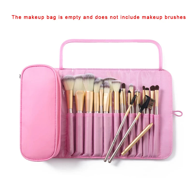 Nylon Foldable Cosmetic Brush Bag