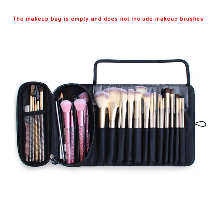 Nylon Foldable Cosmetic Brush Bag