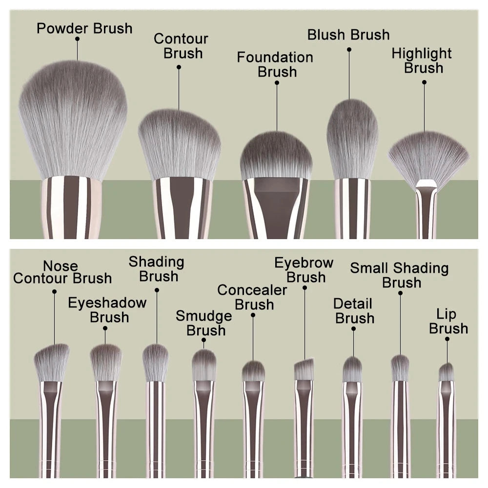 20 pcs Make Up Brush Set with Leather Case