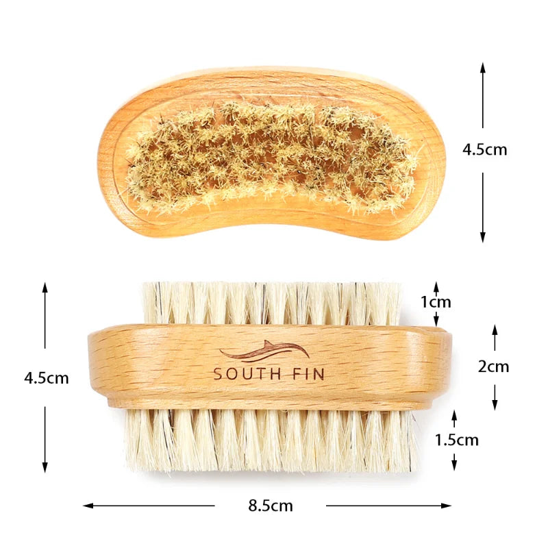 Double-Sided Natural Bristles Scrubbing Brush