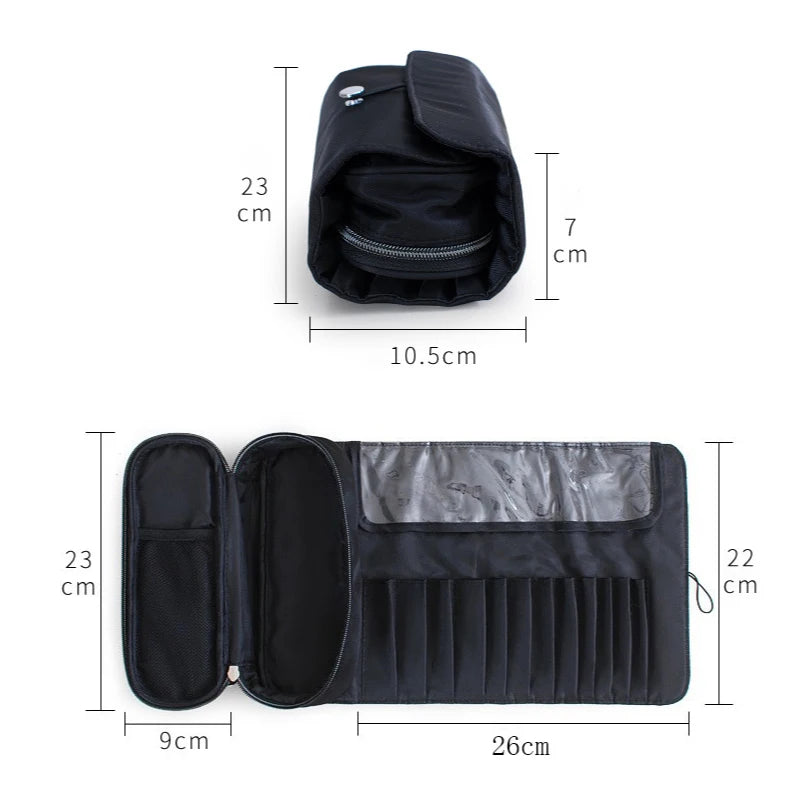 Nylon Foldable Cosmetic Brush Bag