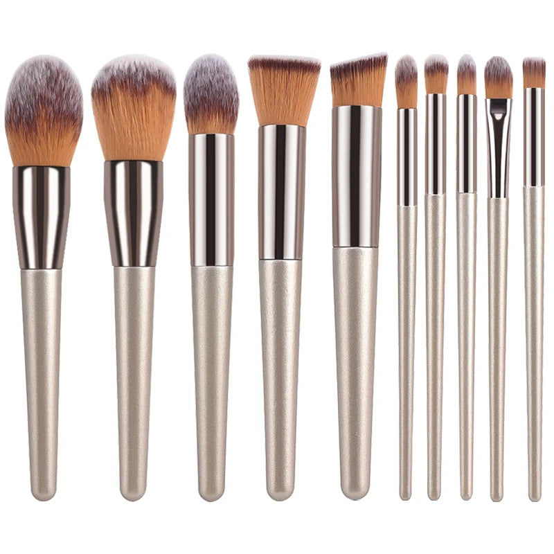 Champagne Makeup Brushes Set