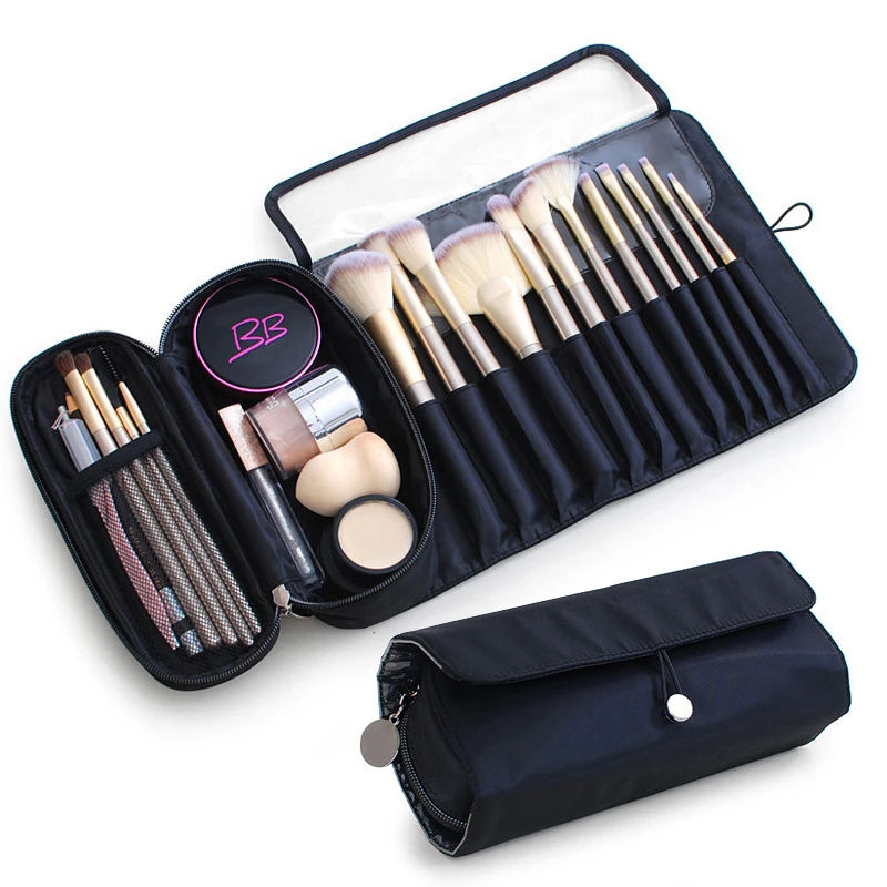 Nylon Foldable Cosmetic Brush Bag